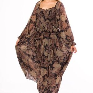 Worth Collective Long Sleeve Floral Dress (Maternity-Friendly)